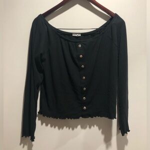 Ardene Black Long Sleeve Button Down Shirt
